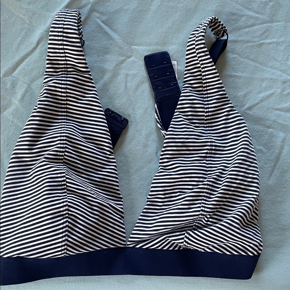 Striped navy and White Bralette